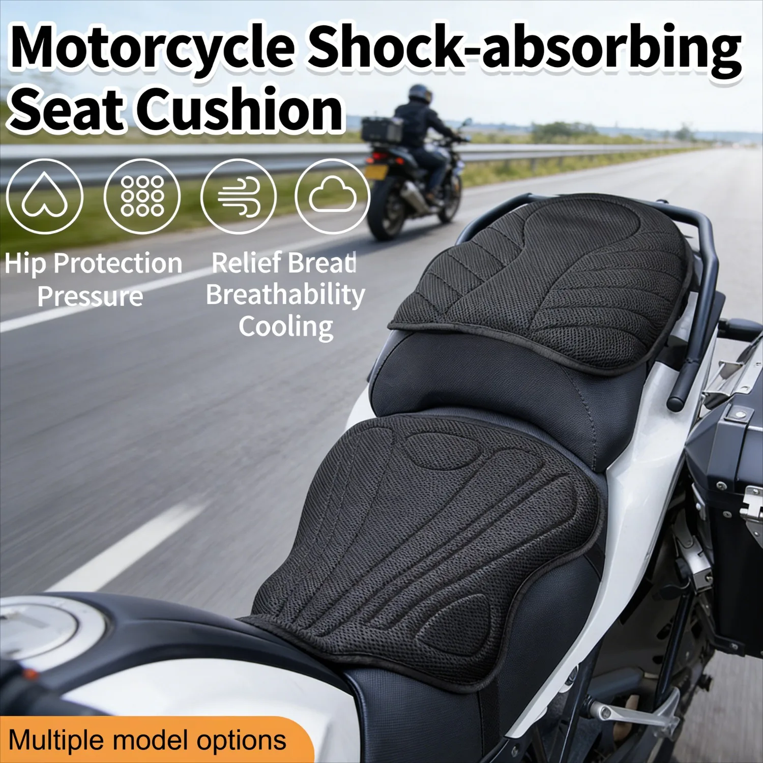 Asientos de motocicleta con amortiguación, vehículos eléctricos ventilados y con disipación de calor, y accesorios para asientos de motocicleta