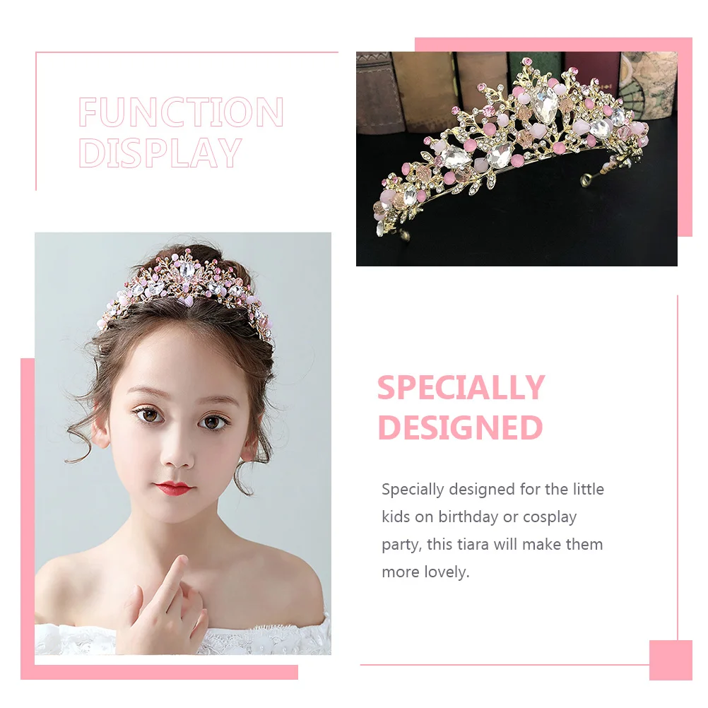 

's Crown Delicate Little Girl Tiara Crystal Design Alloy Birthday Zinc Creative Headdress Exquisite Charming Tiara