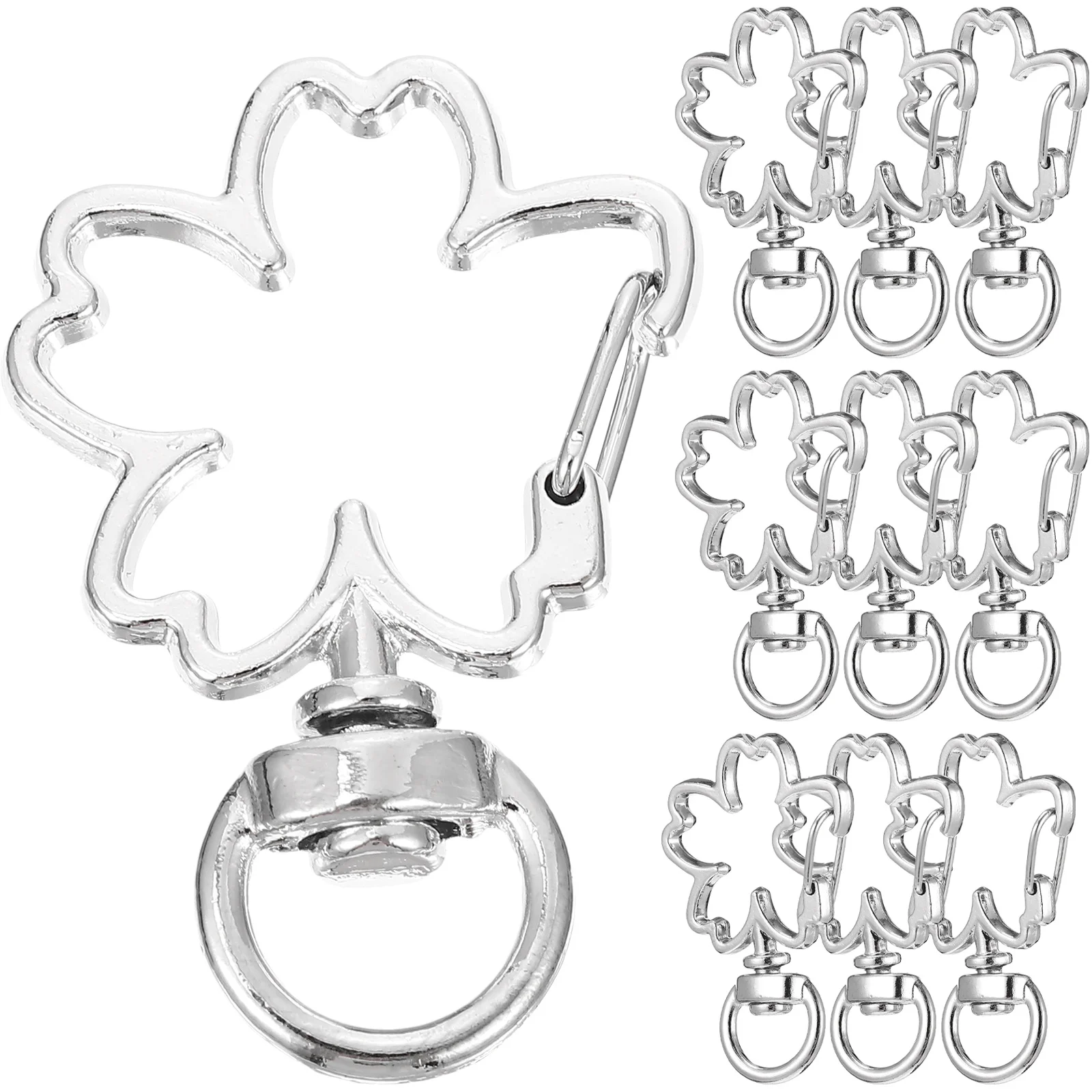 10 قطعة سلسلة المفاتيح ساكورا مقاطع المعادن الربيع المفاجئة المشابك Diy بها بنفسك صنع المجوهرات الحبل خطاطيف دوارة أبازيم معلقة #1