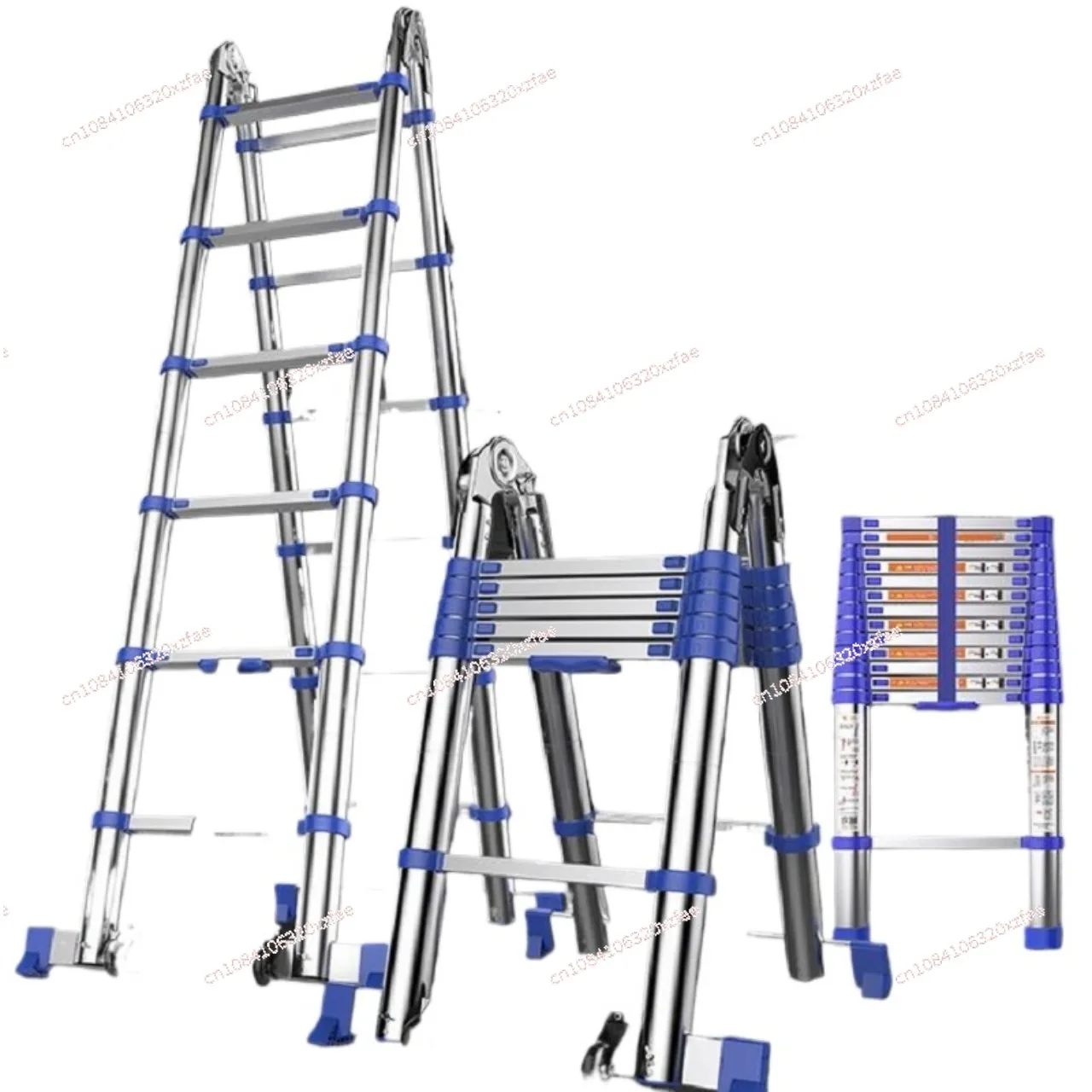 

Portable ladder Household extension ladder 2.6 meters straight ladder thickened aluminum alloy