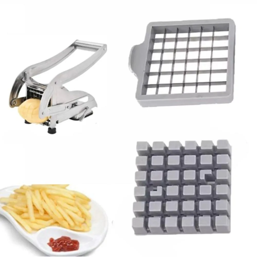 Stainless Steel Manual Potato Cutter Blade Square Rust-proof French Fries Slicer Blade 36/64 Hole Durable
