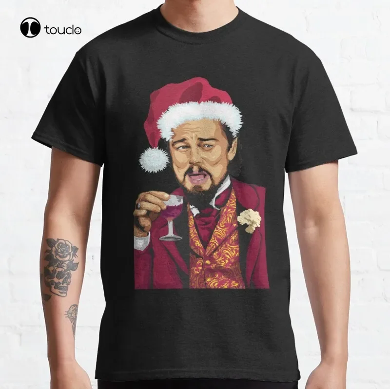 Dicaprio Meme (Christmas Edition) Classic T-Shirt Cotton Tee Shirt Unisex Custom Aldult Teen Unisex Digital Printing Tee Shirt