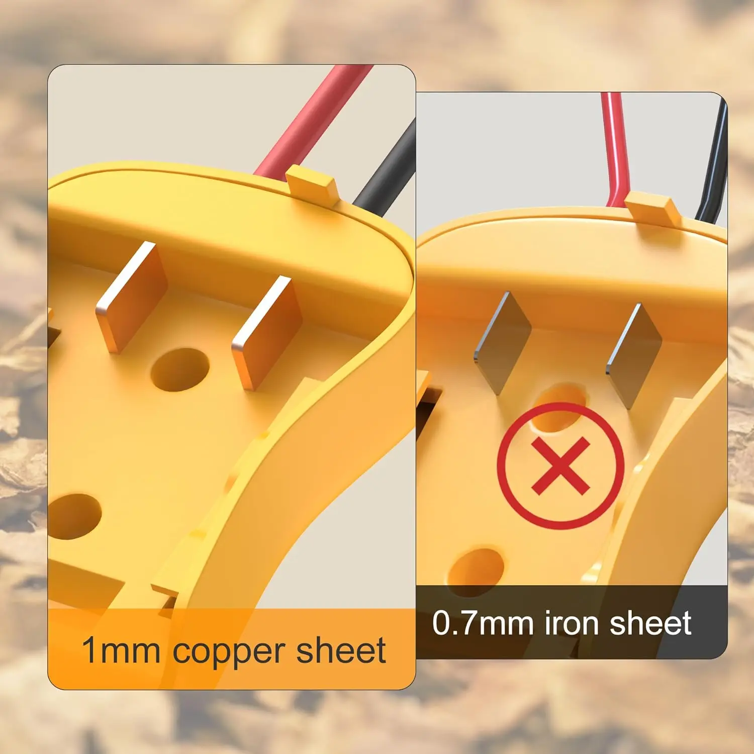 DaierTek 2PCS 20V Adapter akumulatora do Dewalt Power Wheel Zestaw konwertera akumulatora Przewód 12 AWG ze złączem bezpiecznikowym