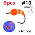 6 piezas de color naranja, talla 10