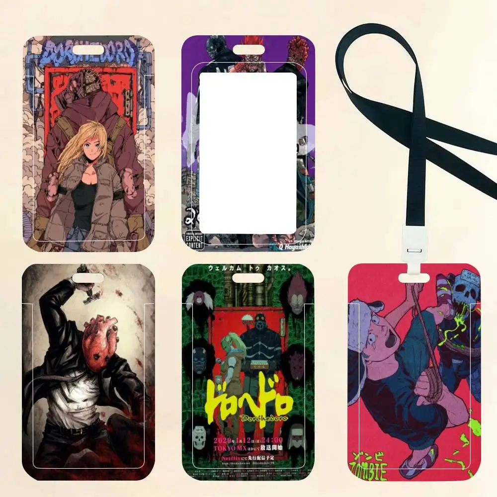 Anime Dorohedoro ID Card Holder Neck Strap Pendant Door Badge Holder Lanyards Keychain Work Credential Case Gift