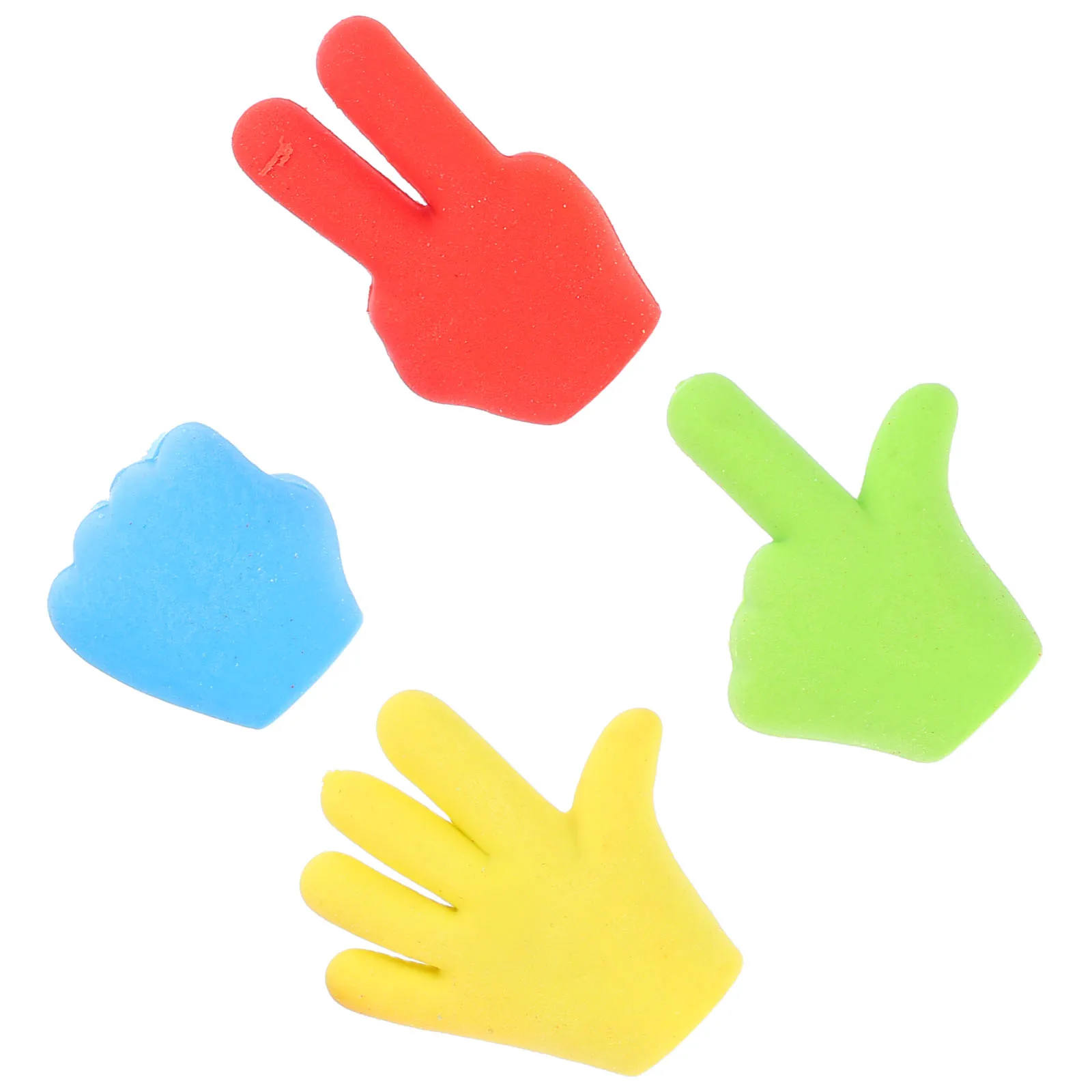 

4 PCS Stone Scissors Cloth Eraser Student Cartoon Stationery Food Creative Pencil