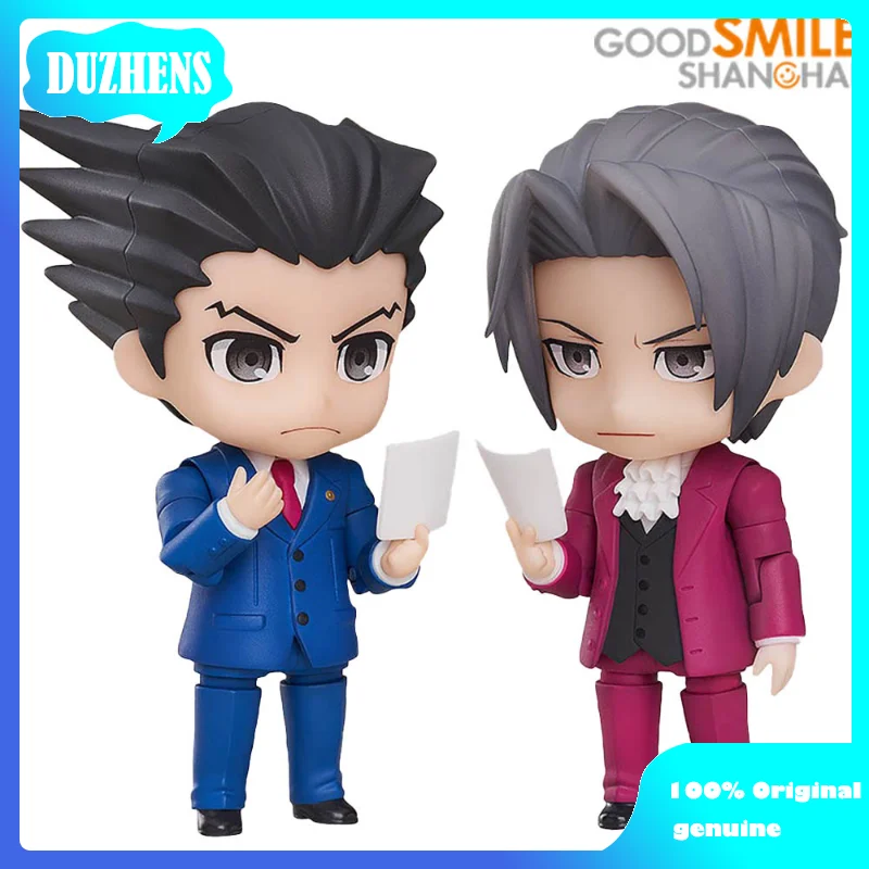 

GSC Original Phoenix Wright Miles Edgeworth Ace Attorney Q version figma PVC Anime Figure collectible Model Toys Doll Gift