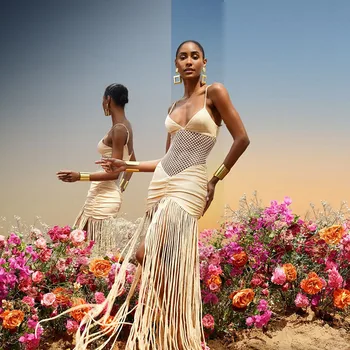 שמלת רשת משגעת עם חורים ותליונ...