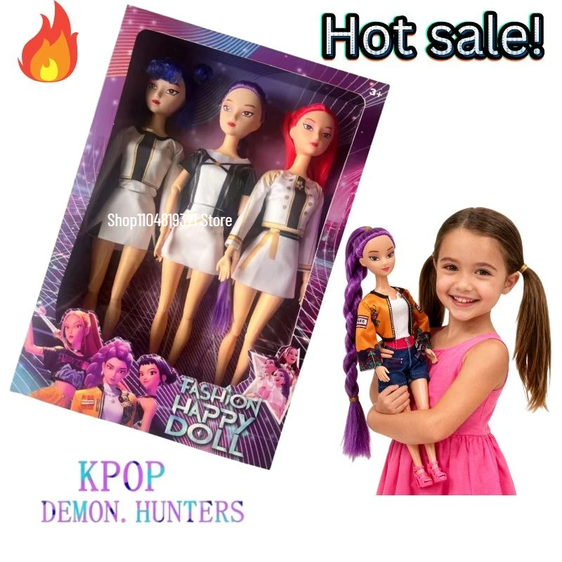 

2026 Горячие 3 модных куклы Kpop Devil Hunter, виниловые куклы, куклы, рождественские подарки, подарки на день рождения, подарок на Хэллоуин, игрушки для девочек