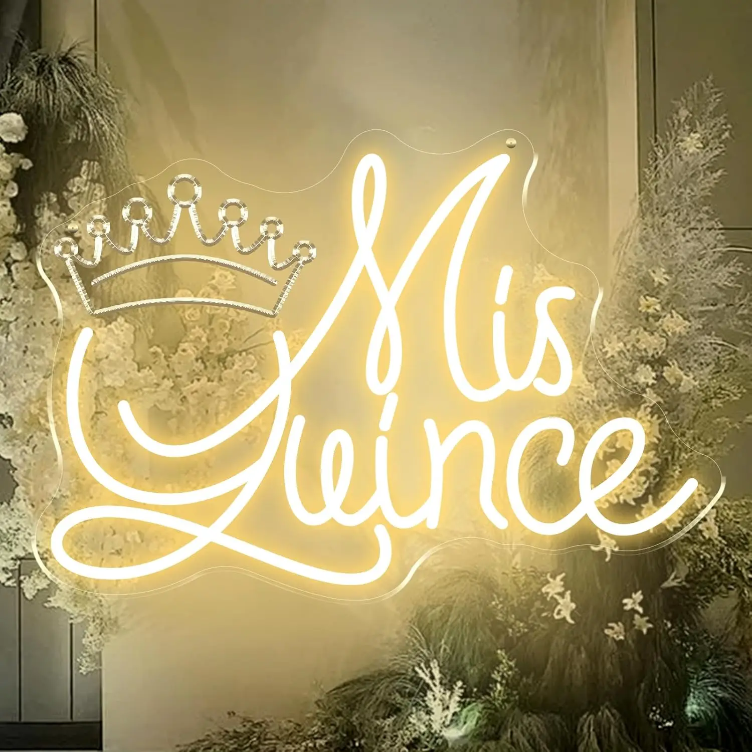 

﻿ Mis Quince Neon Sign, Warm White Dimmable LED Light for Quinceañera Decorations, Sweet 15 Birthday Party Wall Decor