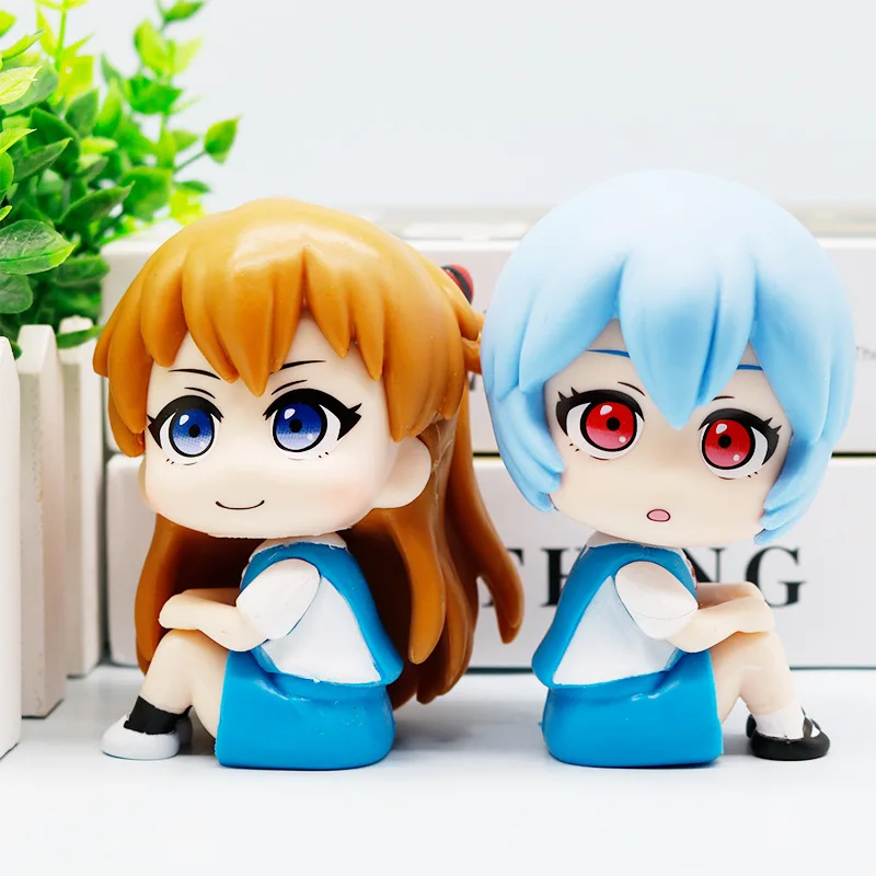 EVANGELION EVA rôle Rei Asuka Q Version figurine Anime enfants jouets figurines d'action portables modèle décorations de bureau cadeau d'anniversaire