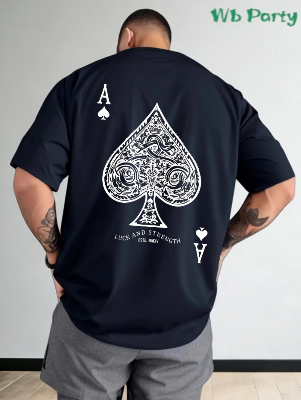 夏のメンズtシャツ、カード柄3dプリント、トレンディなポーカーグラフィックtシャツ、オーバーサイズ、デイリーユース、ヴィンテージ、カジュアル、ルーズ、ストリート系メンズ服