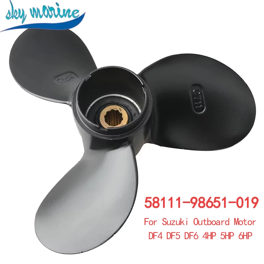 PROPELLER 58111-98651-019 3X7-1/2X7 Or 7 1/4*6 1/2 for Suzuki DF4 DF5 DF6 4HP 5HP 6HP 58111-98651 5811198651019 boat engine