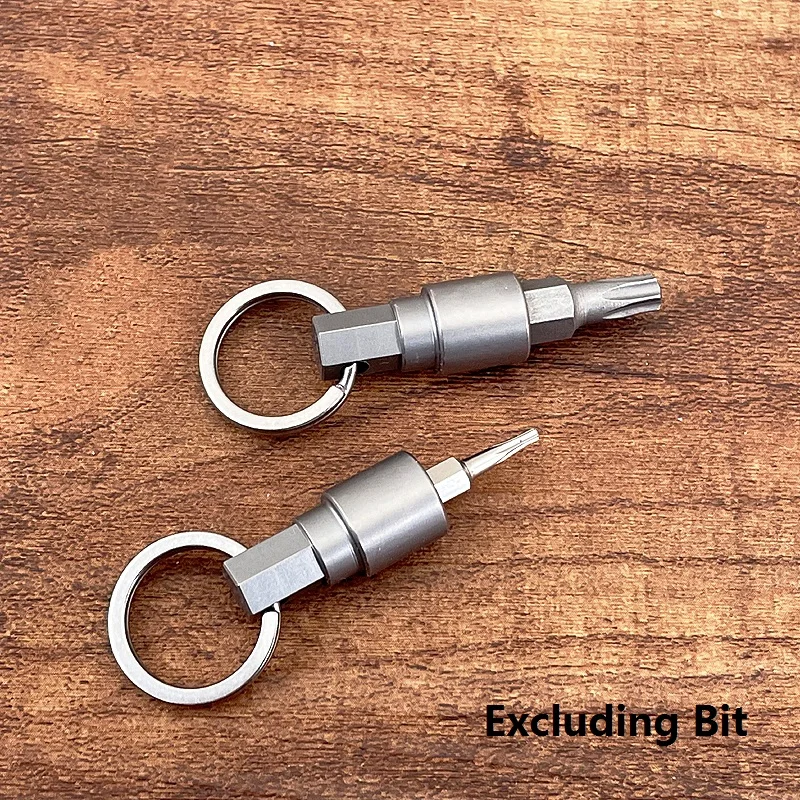 Mini Screwdriver Multifunctional Tool, Titanium Alloy Small Hard Core, Two Different Caliber Magnetic Suction Unpacking Keychain