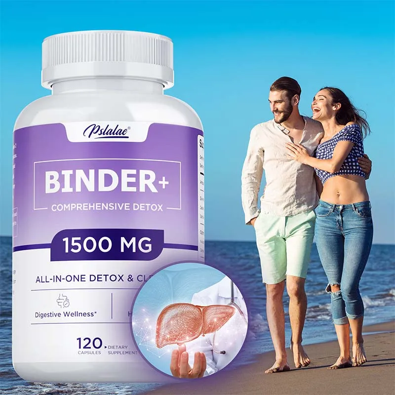 Detox Binder Supplement - Liver & Gut Detox Cleanse, Toxin Flush, Digestive, Max Absorption, Activated Charcoal