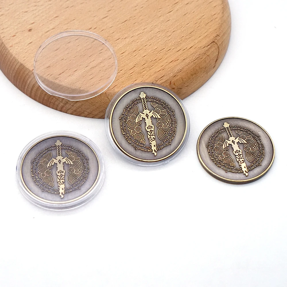 Llaveros de juego del Reino para hombre, llavero de moneda de enlace, llavero de coche