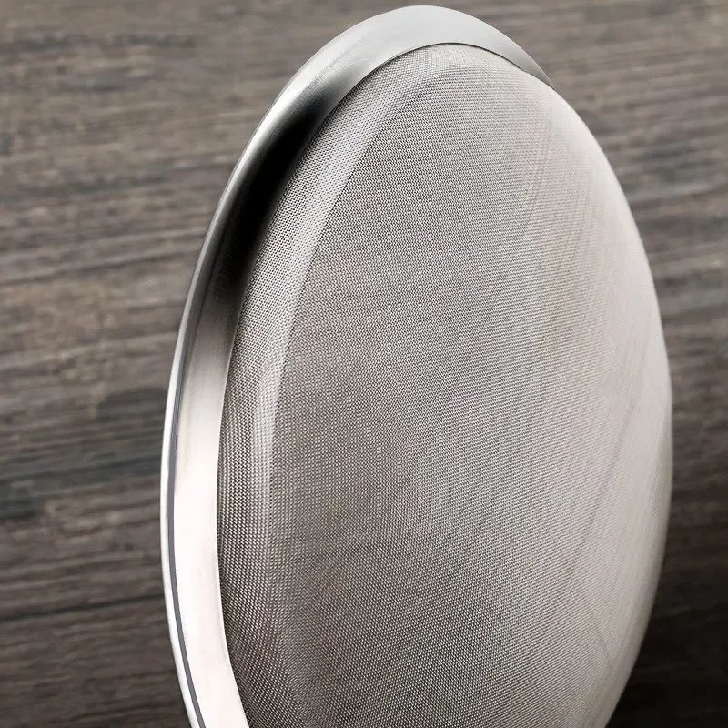 1Pc Large Stainless Steel Fine Mesh Food Strainer for Kitchen Cooking Oil Filter Skimming Grease Foam Gravy Kitchen Skimmer
