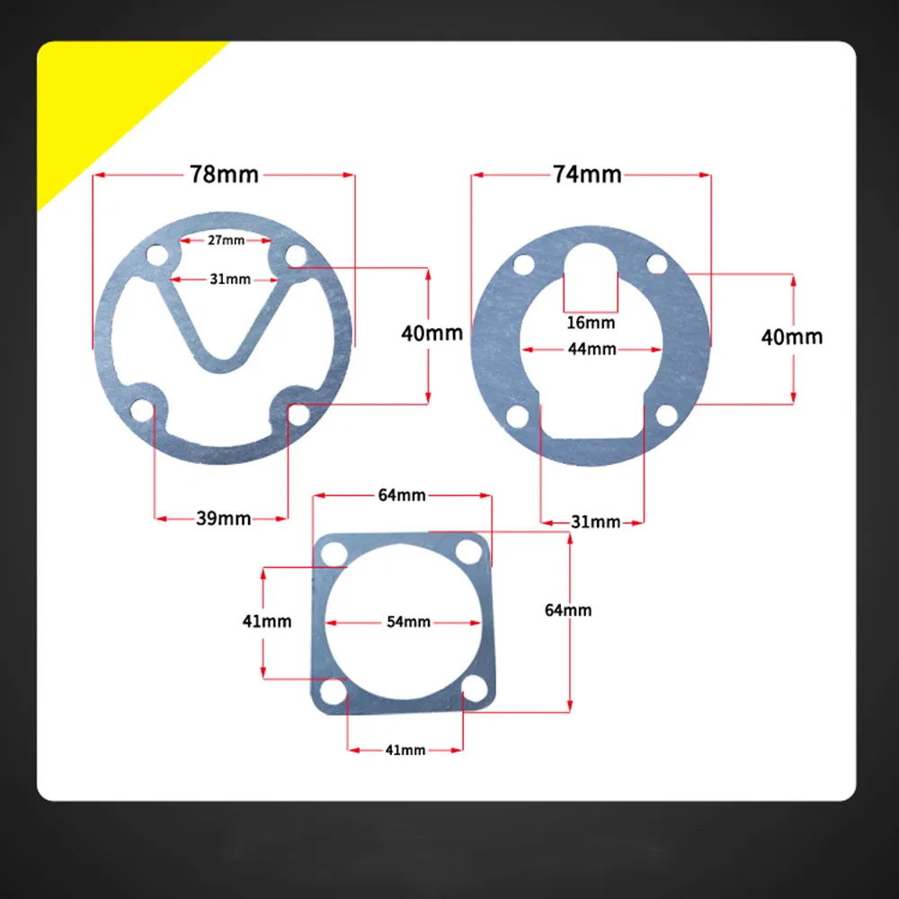 3 in 1 Air Compressor Cylinder Head Base Valve Plate Gasket Washers 51/65/80/90/95 Bama Paper and Paper Clip Steel Sheet