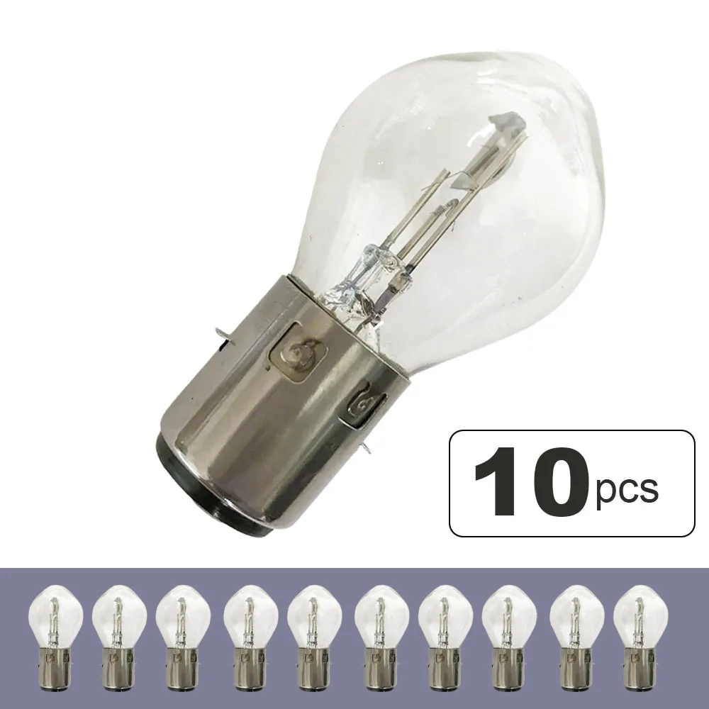 

10pcs Motorcycle Headlight Bulb12V 35/35W BA20D for 50-150cc CG125 ATV Quad Chinese Scooter Motorbike Lamp Ba20d S2 Standard