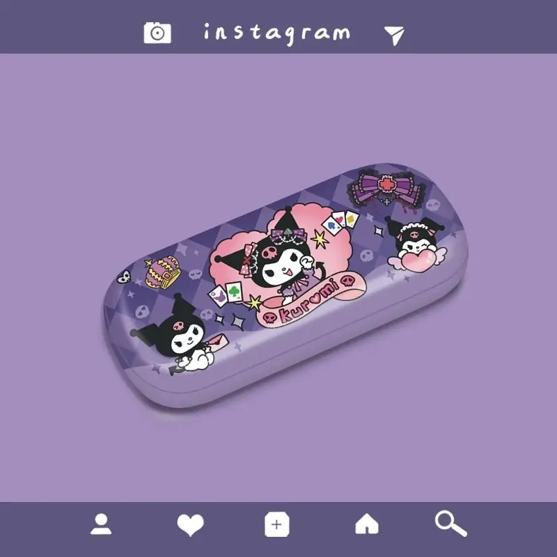 New Kawaii Sanrio Glasses Case Kuromi My Melody Cinnamon Roll Anime Cartoon PU Anti-Scratch Anti-Scratch Glasses Case Gift