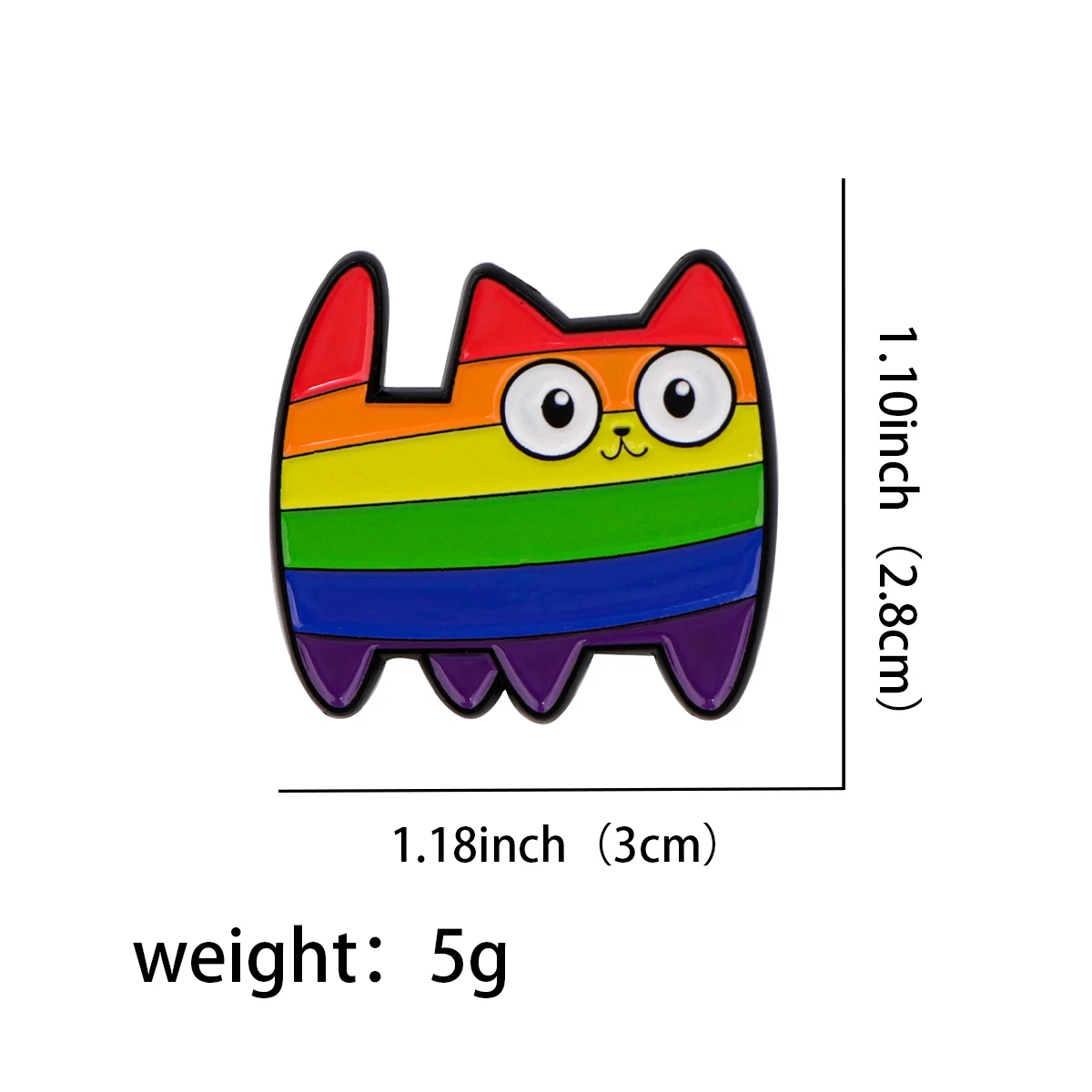 Rainbow Cat LGBT Pride Flag Enamel Pin Brooch for Clothes Jewelry Lapel Pins on Bags Backpack Accessories Metal Badges