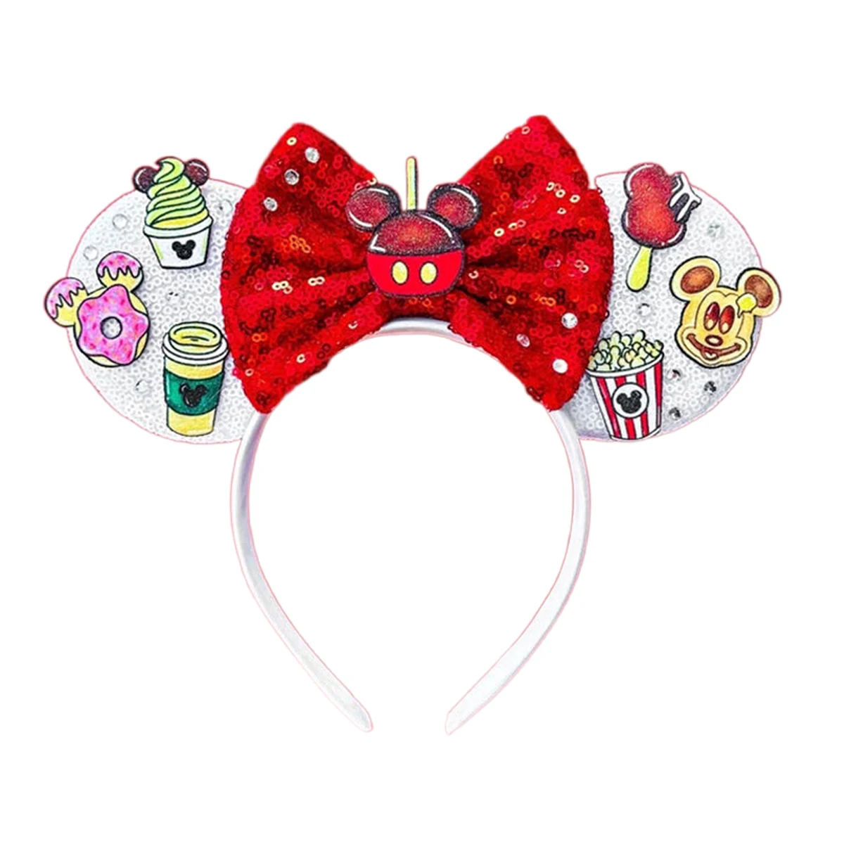 Christmas Mickey Mouse Ears Headband Girl Women Candy Hair Bands Christmas Tree Hair Accessories Kid Sequins Disney Headwear