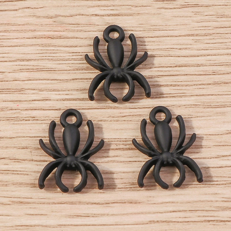 Tusember 10 Stück süße bunte Spinnen-Charms für handgefertigte Schmuckherstellung, Halskette, Ohrringe, Halloween-Charms, Anhänger, DIY-Handwerk – Detail 8