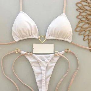 Ruotsopt Sexy Halter Solid Color Color of Bikini Women's Swing of Two Pieces Triangle Tanga Swinga Bikinis Brazilian Main Main Sales Biquini Short - №6