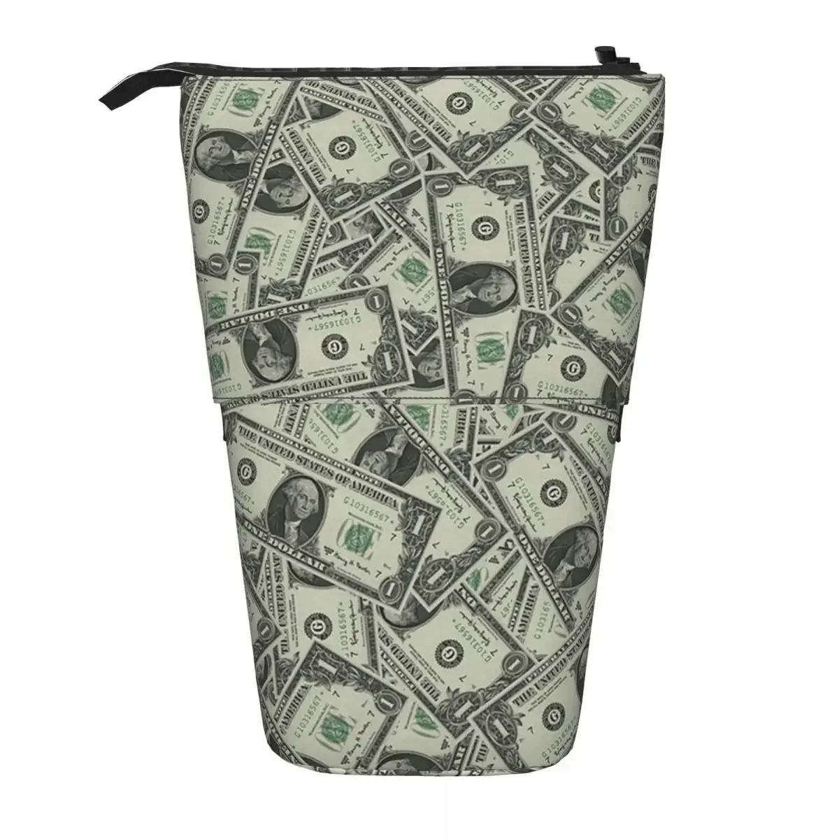Money Dollars Bill Pattern Reversible Pencil Case for Boy Girl School Pen Box Pencil Bag Stationery Supplies Pen Holder Bag