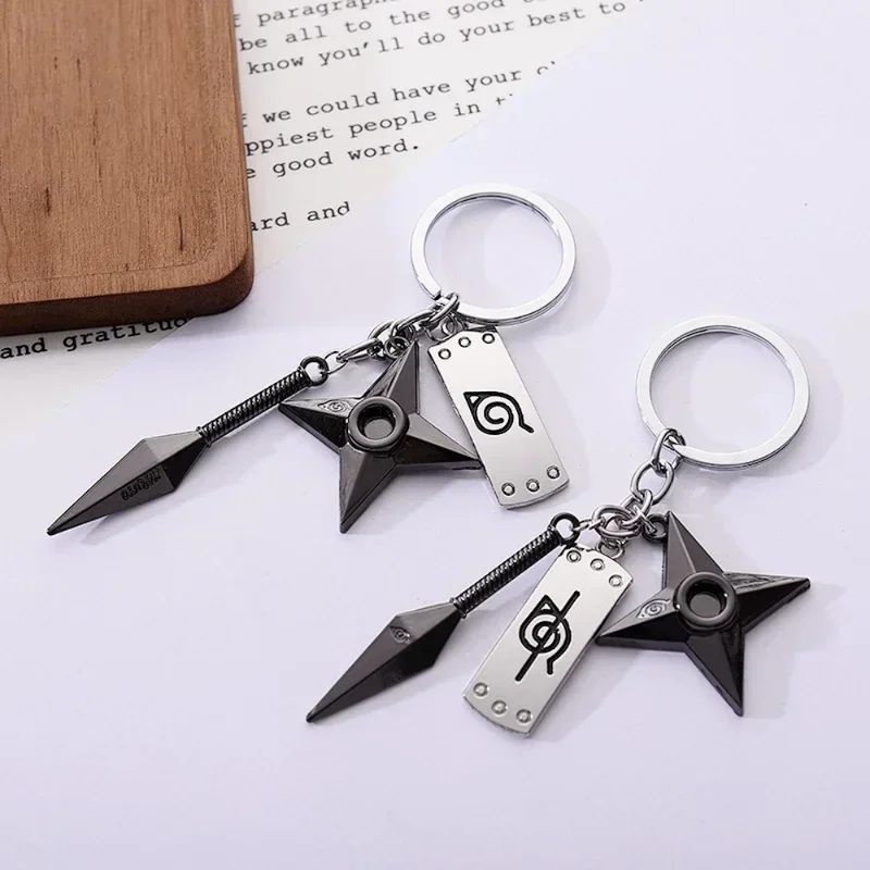 Anime Naruto Ring Necklace Kunai Headband Cosplay Props Children\'s Boys Weapon Models Toy Knives Collectibles Boys Gifts