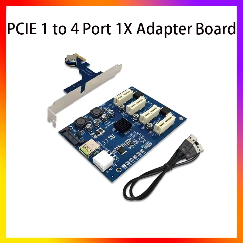 

PCIE 1 to 4 Port 1X Adapter Board PCI Express Multiplier Riser Card PCI-E 16X Riser GPU Graphics Adapter for Mining Adapter