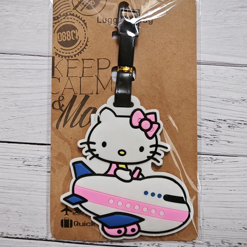 Sanrio Hello Kitty Cartoon Cute Luggage Tags Women Travel Accessory Suitcase ID Address Holder Baggage Boarding Tag Travel Label