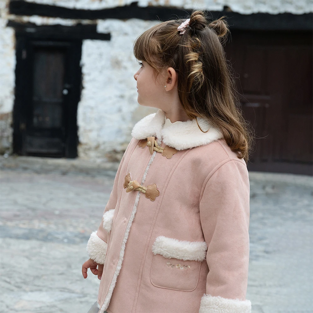 Dave Bella Girls Coat Autumn Winter Baby Velvet Overcoat Kids Thicken Jacket Fashion Outerwear Party Children Clothing DB4254552