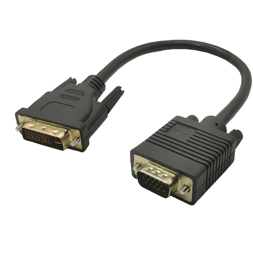 0.3M DVI 24 5 do kabel adaptera VGA 1080P DVI-I do kabel VGA 24 5 DVI męskie do 15 Pin VGA męskie konwerter wideo dla wyświetlacz do PC