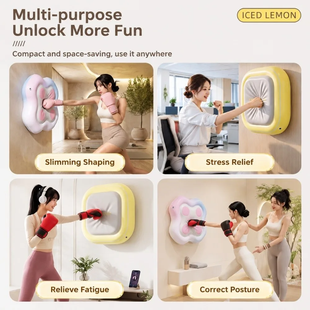 Inflatable Suction Mount Wall Punching Pad No Drill Soft Cushion Boxing Target Square Shape Punching Training Pad