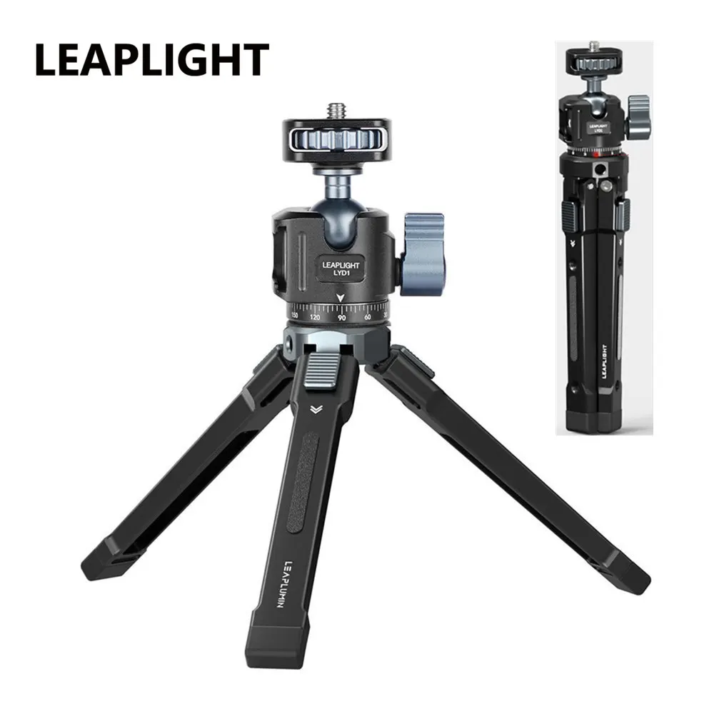 LEAPLIGHT Statyw do selfie z głowicą kulową 360 Statyw stołowy z zimnym butem do iPhone'a 16 15 14 Samsung Telefon DSLR Aparat Magic Arm