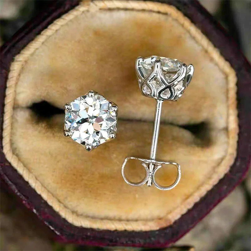 Moissanit Kleine Creolen Labor-Diamant-Creolen Sterling Silber Knorpel-Ohrringe für Frauen Mädchen Teenager – Detail 9