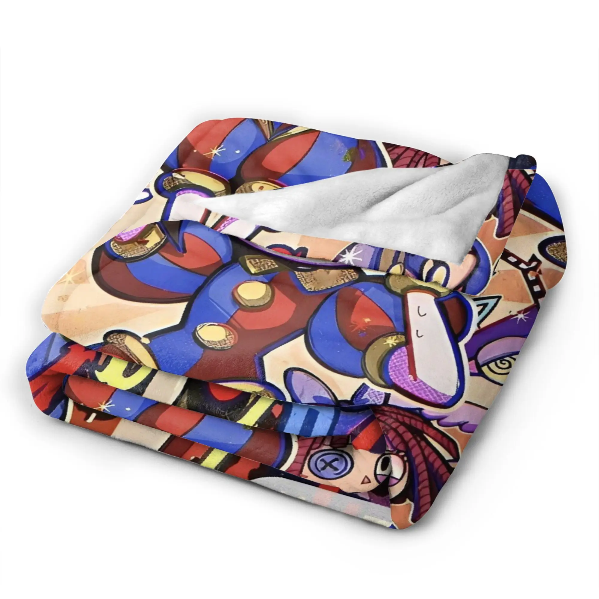 أنيمي المذهلة الرقمية السيرك البطانيات الزخرفية الفانيلا رمي بطانية للخارجية الدافئة لينة جودة مخصصة المفرش هدية