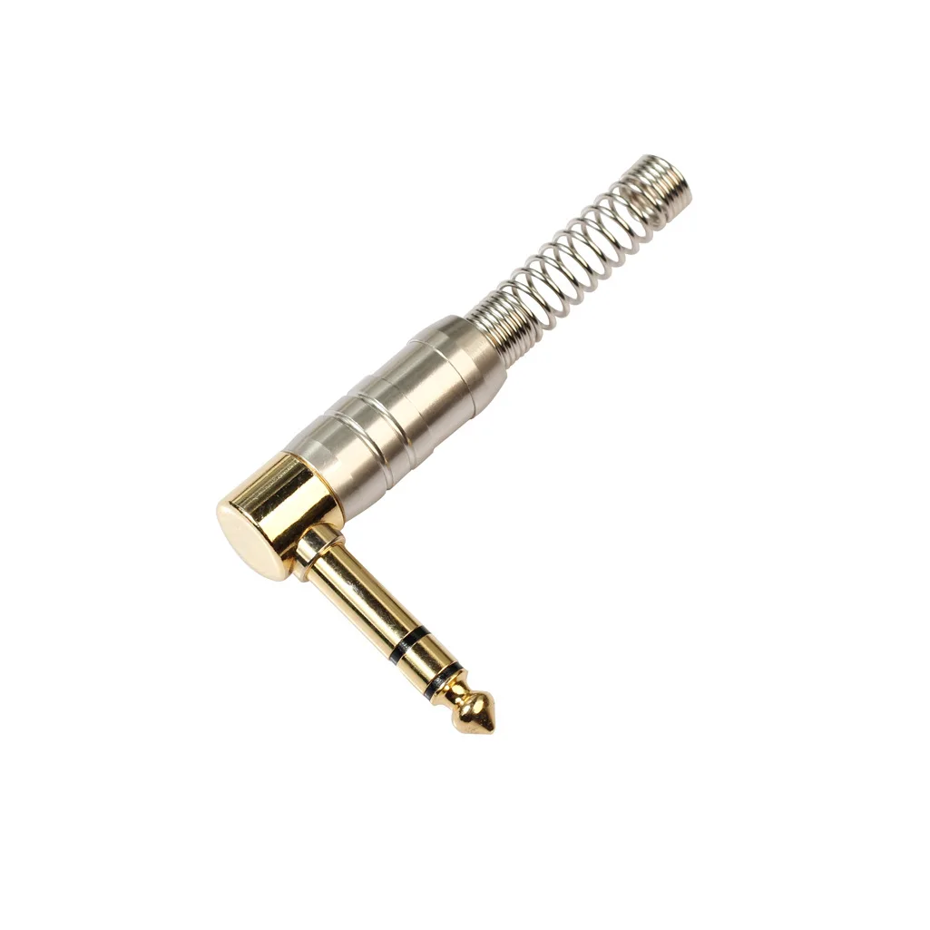 6.5 Dual Channel Audio 90 Degree Turn Plug 6.35 3D DIY Welding Plug TC1186.35mm Stereo Plug