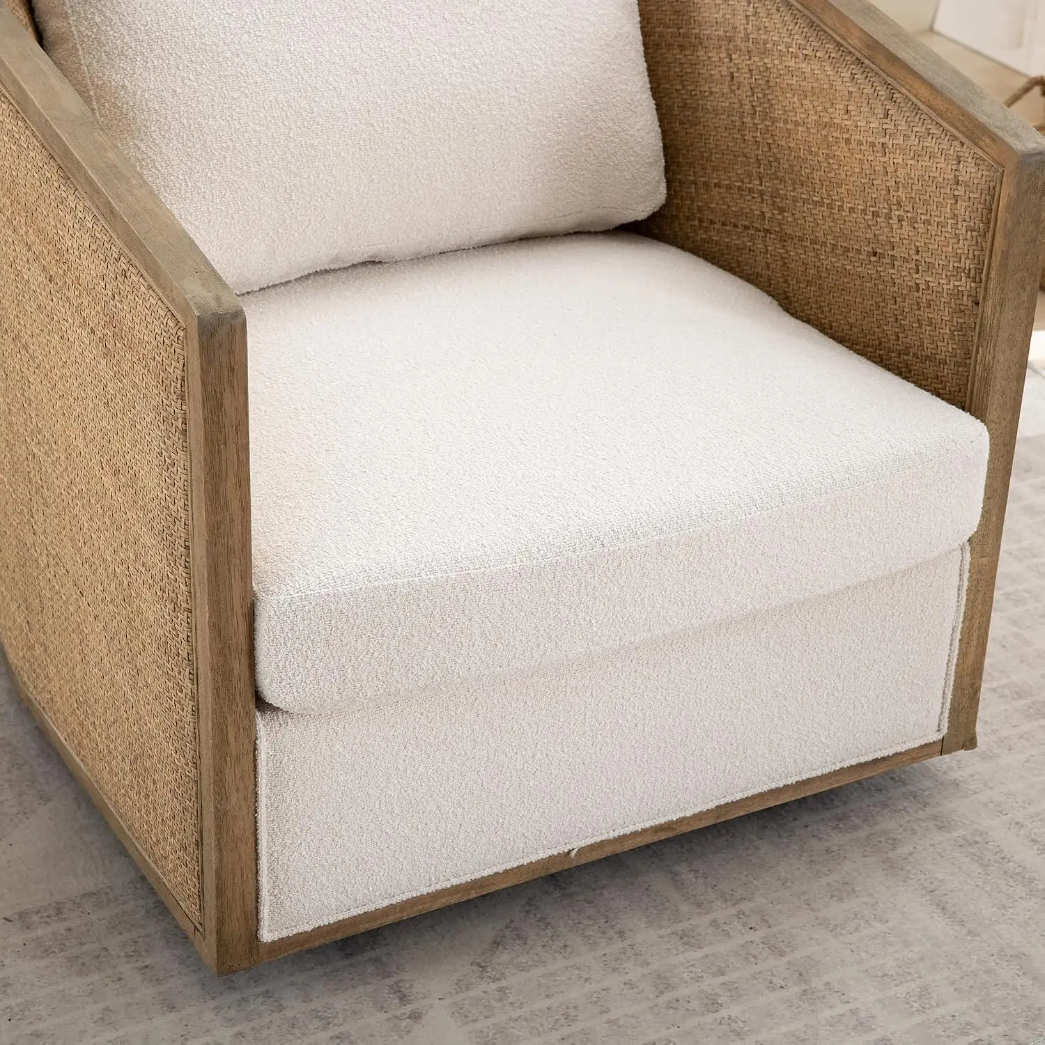 Brown Swivel Barrel Accent Chair 5