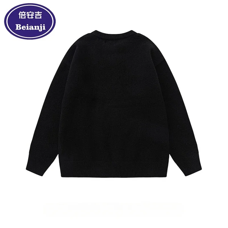 Christmas crew neck pullover men casual jacquard animal fun dog lazy autumn winter trend retro loose all-match knitted sweaters