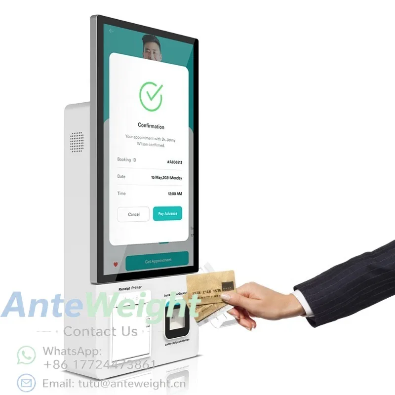 21.5 Floor Stand Self Service Kiosk Ordering Touch Screen Kiosk