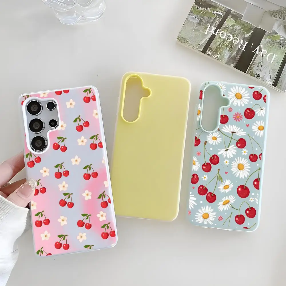 Lovelypinkcherries Phone Case Clear TPU Case For Samsung S22-S26, 2-in-1 Detachable Card Holder