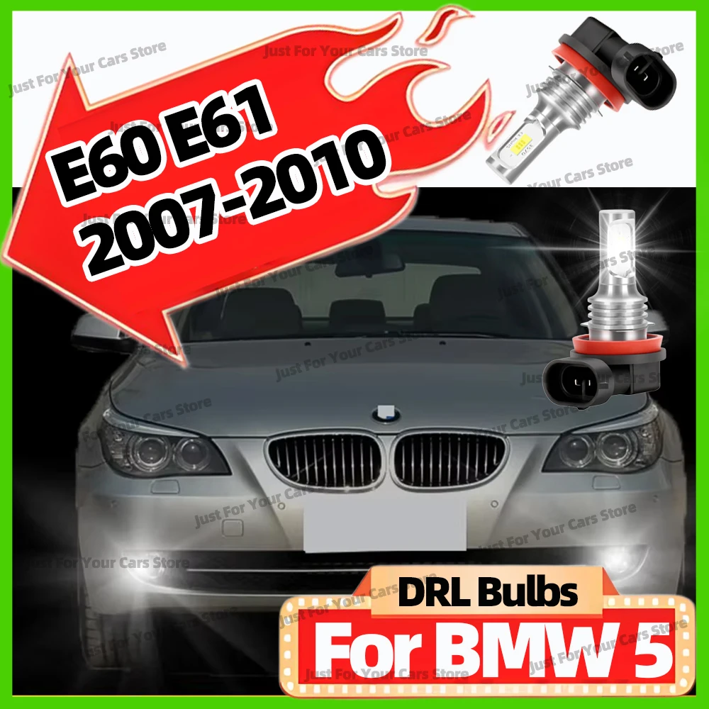

2 шт. DRL дневные ходовые огни 6000K, светодиодные лампы для BMW 5 серии E60 E61 2007-2010 2008 2009, автоаксессуары 12В