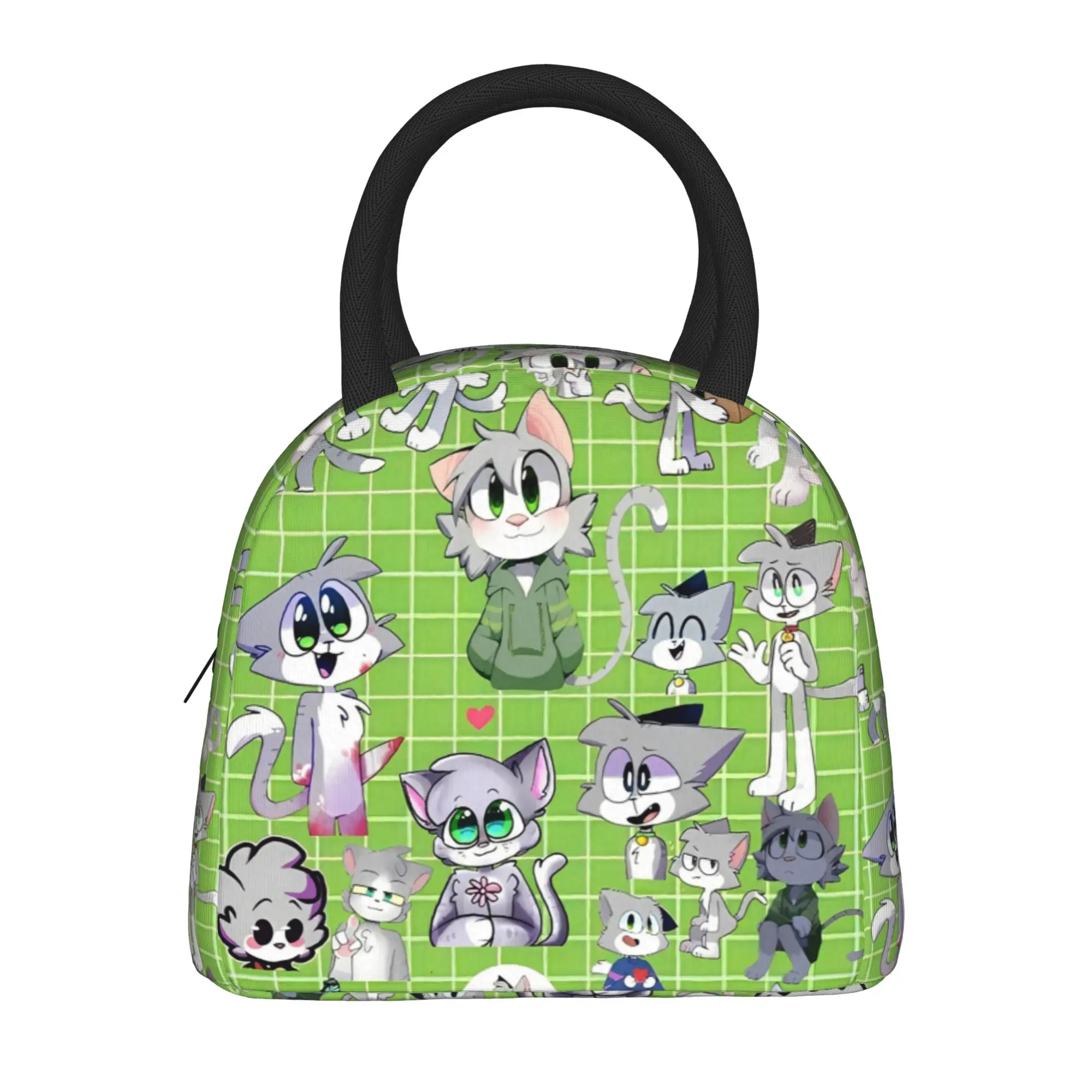 Acenix Cute cats Thermal Insulated Lunch Bags for School  Portable Bento Box Men Women Cooler Thermal Food Box