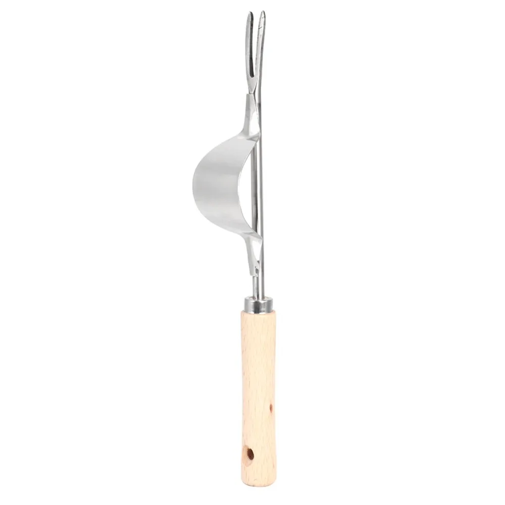 2PCS Durable Stainless Steel Garden Weeding Tool Multifunction V-Shaped Weed Puller Tool Silver Hand Operated Root Removal Tool