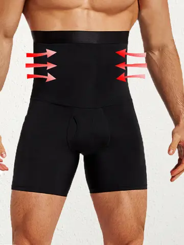 Men Tummy Control Shorts Body Shaper Compression High Waist Trainer Belly Tummy Control Slimming Shapewear Boxer Underwear Fajas