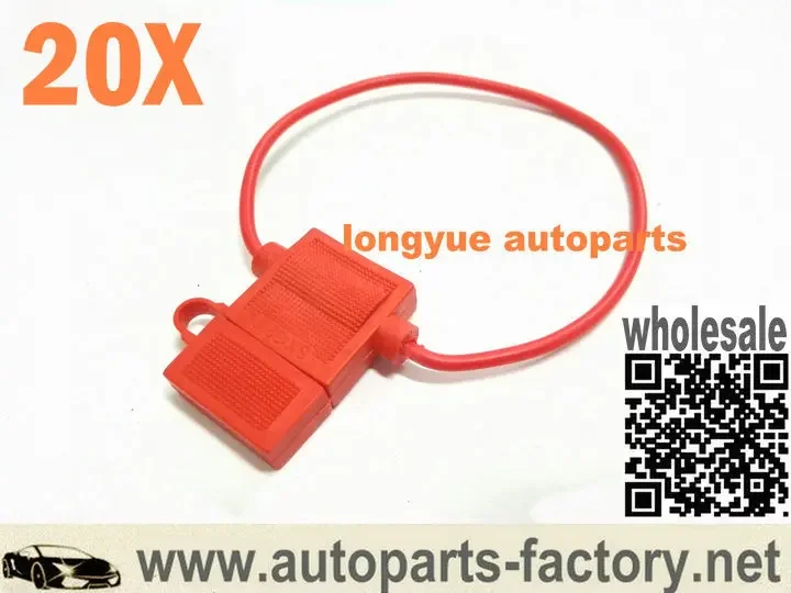 Longyue 20PCS 14 Gauge Atc/Ato Fuse Holder Socket In-Line Awg Wire Copper 12 Volt Power Blade Pcs