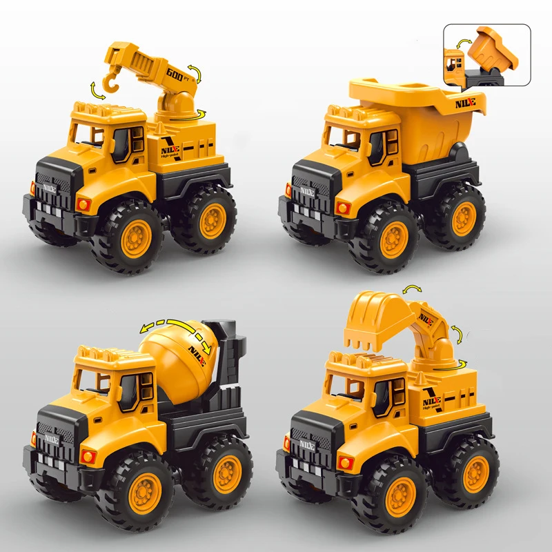 Children\'s Excavator Mixer Truck Dumper Simulation Engineering Vehicle Toys Inertia Car Toys For Children Boys Birthday Gift