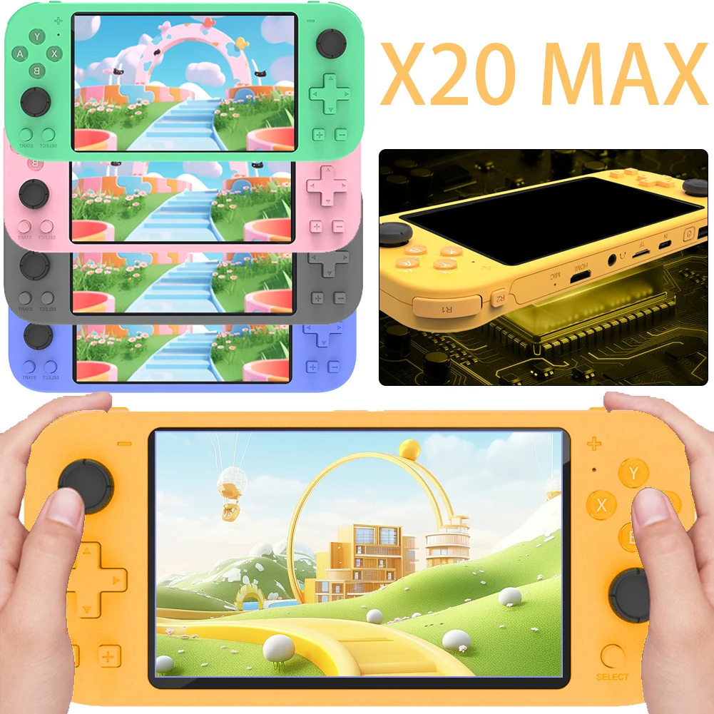 

X20 MAX Retro Video Game Console 5.1 Inch HD Screen Handheld Game Players 8GB Built in 2500 Games Pocket Player for NES GBA GBC